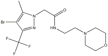 2-[4-bromo-5-methyl-3-(trifluoromethyl)-1H-pyrazol-1-yl]-N-[2-(4-morpholinyl)ethyl]acetamide Struktur