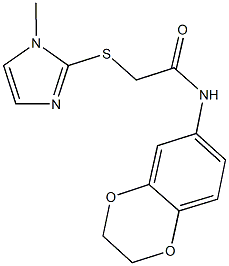 N-(2,3-dihydro-1,4-benzodioxin-6-yl)-2-[(1-methyl-1H-imidazol-2-yl)sulfanyl]acetamide Struktur