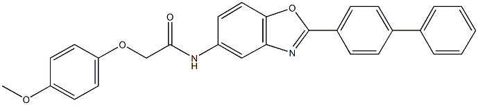 N-(2-[1,1'-biphenyl]-4-yl-1,3-benzoxazol-5-yl)-2-(4-methoxyphenoxy)acetamide Struktur