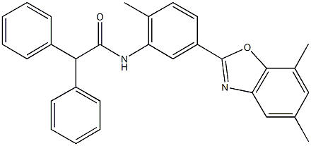 N-[5-(5,7-dimethyl-1,3-benzoxazol-2-yl)-2-methylphenyl]-2,2-diphenylacetamide Struktur