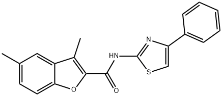 3,5-dimethyl-N-(4-phenyl-1,3-thiazol-2-yl)-1-benzofuran-2-carboxamide Struktur