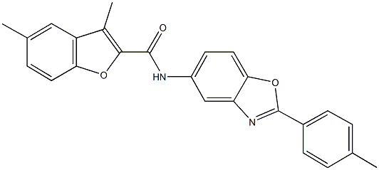 3,5-dimethyl-N-[2-(4-methylphenyl)-1,3-benzoxazol-5-yl]-1-benzofuran-2-carboxamide Struktur