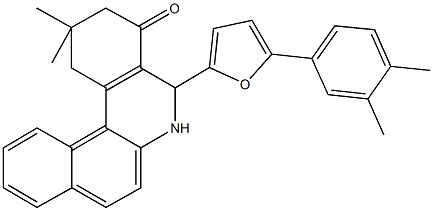 5-[5-(3,4-dimethylphenyl)-2-furyl]-2,2-dimethyl-2,3,5,6-tetrahydrobenzo[a]phenanthridin-4(1H)-one Struktur