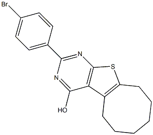 2-(4-bromophenyl)-5,6,7,8,9,10-hexahydrocycloocta[4,5]thieno[2,3-d]pyrimidin-4-ol Struktur