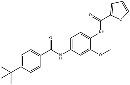 N-{4-[(4-tert-butylbenzoyl)amino]-2-methoxyphenyl}-2-furamide Struktur