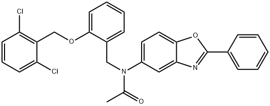 N-{2-[(2,6-dichlorobenzyl)oxy]benzyl}-N-(2-phenyl-1,3-benzoxazol-5-yl)acetamide Struktur