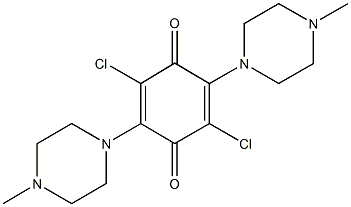 2,5-dichloro-3,6-bis(4-methyl-1-piperazinyl)benzo-1,4-quinone Struktur