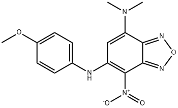 7-(dimethylamino)-4-nitro-5-(4-methoxyanilino)-2,1,3-benzoxadiazole Struktur