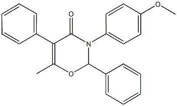 3-(4-methoxyphenyl)-6-methyl-2,5-diphenyl-2,3-dihydro-4H-1,3-oxazin-4-one Struktur