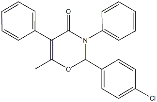 2-(4-chlorophenyl)-6-methyl-3,5-diphenyl-2,3-dihydro-4H-1,3-oxazin-4-one Struktur