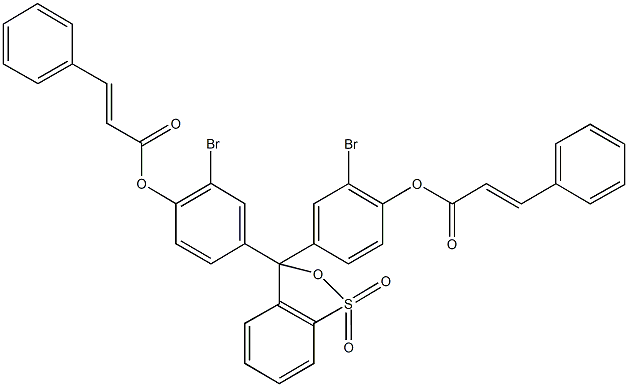 2-bromo-4-{3-[3-bromo-4-(cinnamoyloxy)phenyl]-1,1-dioxido-3H-2,1-benzoxathiol-3-yl}phenyl 3-phenylacrylate Struktur