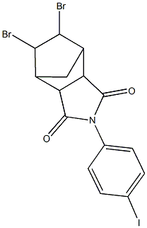 8,9-dibromo-4-(4-iodophenyl)-4-azatricyclo[5.2.1.0~2,6~]decane-3,5-dione Struktur