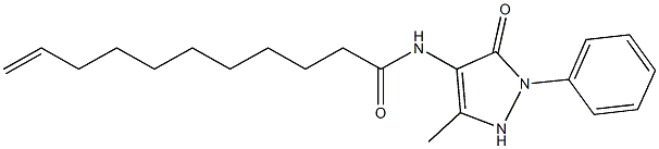 N-(5-methyl-3-oxo-2-phenyl-2,3-dihydro-1H-pyrazol-4-yl)-10-undecenamide Struktur