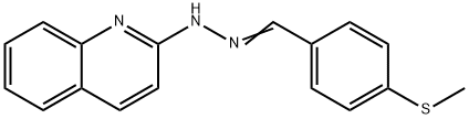 4-(methylsulfanyl)benzaldehyde 2-quinolinylhydrazone Struktur