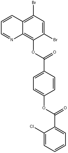 4-{[(5,7-dibromo-8-quinolinyl)oxy]carbonyl}phenyl 2-chlorobenzoate Struktur