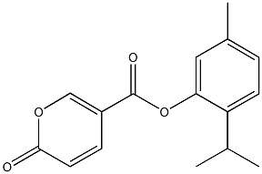 2-isopropyl-5-methylphenyl 2-oxo-2H-pyran-5-carboxylate Struktur