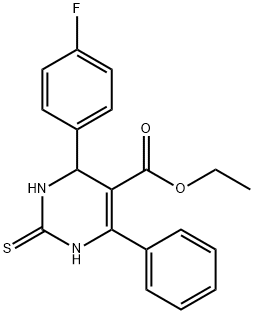 ethyl 4-(4-fluorophenyl)-6-phenyl-2-thioxo-1,2,3,4-tetrahydro-5-pyrimidinecarboxylate Struktur