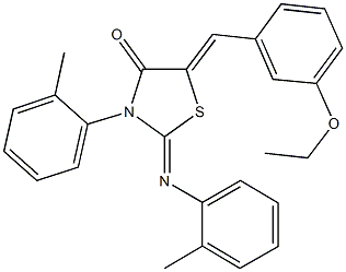 5-(3-ethoxybenzylidene)-3-(2-methylphenyl)-2-[(2-methylphenyl)imino]-1,3-thiazolidin-4-one Struktur