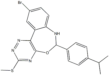 10-bromo-6-(4-isopropylphenyl)-3-(methylsulfanyl)-6,7-dihydro[1,2,4]triazino[5,6-d][3,1]benzoxazepine Struktur