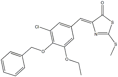 4-[4-(benzyloxy)-3-chloro-5-ethoxybenzylidene]-2-(methylsulfanyl)-1,3-thiazol-5(4H)-one Struktur