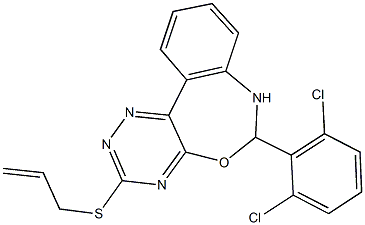 3-(allylsulfanyl)-6-(2,6-dichlorophenyl)-6,7-dihydro[1,2,4]triazino[5,6-d][3,1]benzoxazepine Struktur