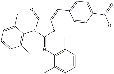 3-(2,6-dimethylphenyl)-2-[(2,6-dimethylphenyl)imino]-5-{4-nitrobenzylidene}-1,3-thiazolidin-4-one Struktur