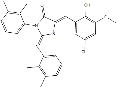 5-(5-chloro-2-hydroxy-3-methoxybenzylidene)-3-(2,3-dimethylphenyl)-2-[(2,3-dimethylphenyl)imino]-1,3-thiazolidin-4-one Struktur