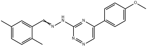 2,5-dimethylbenzaldehyde [5-(4-methoxyphenyl)-1,2,4-triazin-3-yl]hydrazone Struktur