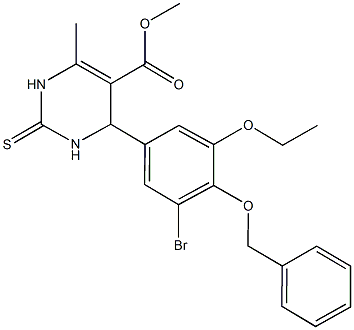 methyl 4-[4-(benzyloxy)-3-bromo-5-ethoxyphenyl]-6-methyl-2-thioxo-1,2,3,4-tetrahydro-5-pyrimidinecarboxylate Struktur