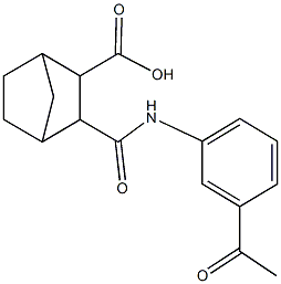 3-[(3-acetylanilino)carbonyl]bicyclo[2.2.1]heptane-2-carboxylic acid Struktur