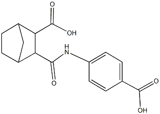 3-[(4-carboxyanilino)carbonyl]bicyclo[2.2.1]heptane-2-carboxylic acid Struktur