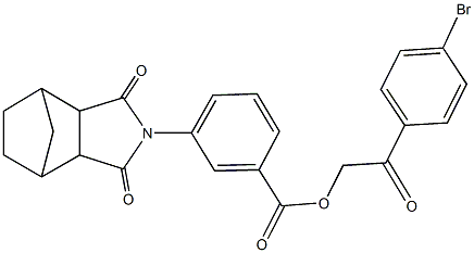 2-(4-bromophenyl)-2-oxoethyl 3-(3,5-dioxo-4-azatricyclo[5.2.1.0~2,6~]dec-4-yl)benzoate Struktur