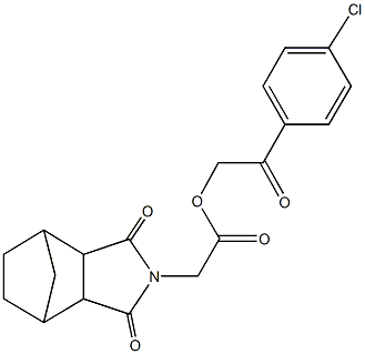 2-(4-chlorophenyl)-2-oxoethyl (3,5-dioxo-4-azatricyclo[5.2.1.0~2,6~]dec-4-yl)acetate Struktur