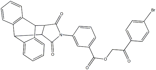 2-(4-bromophenyl)-2-oxoethyl 3-(16,18-dioxo-17-azapentacyclo[6.6.5.0~2,7~.0~9,14~.0~15,19~]nonadeca-2,4,6,9,11,13-hexaen-17-yl)benzoate Struktur