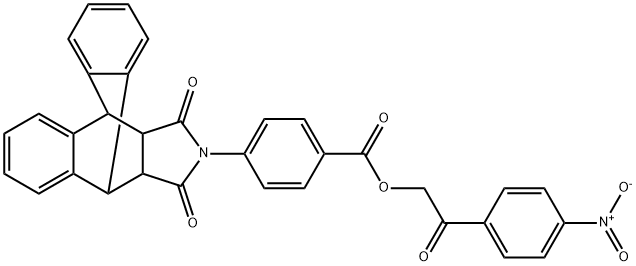 2-{4-nitrophenyl}-2-oxoethyl 4-(16,18-dioxo-17-azapentacyclo[6.6.5.0~2,7~.0~9,14~.0~15,19~]nonadeca-2,4,6,9,11,13-hexaen-17-yl)benzoate Struktur