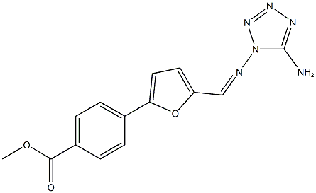 methyl 4-(5-{[(5-amino-1H-tetraazol-1-yl)imino]methyl}-2-furyl)benzoate Struktur