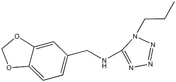 N-(1,3-benzodioxol-5-ylmethyl)-1-propyl-1H-tetraazol-5-amine Struktur