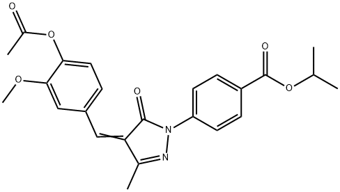 isopropyl 4-{4-[4-(acetyloxy)-3-methoxybenzylidene]-3-methyl-5-oxo-4,5-dihydro-1H-pyrazol-1-yl}benzoate Struktur