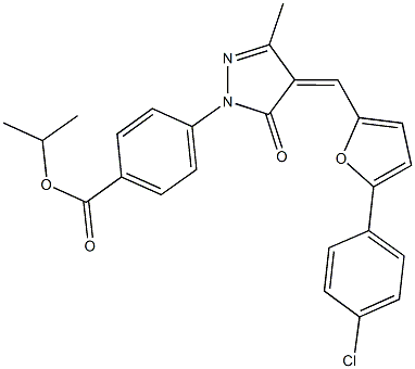 isopropyl 4-(4-{[5-(4-chlorophenyl)-2-furyl]methylene}-3-methyl-5-oxo-4,5-dihydro-1H-pyrazol-1-yl)benzoate Struktur