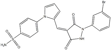 4-(2-{[1-(3-bromophenyl)-3,5-dioxo-4-pyrazolidinylidene]methyl}-1H-pyrrol-1-yl)benzenesulfonamide Struktur