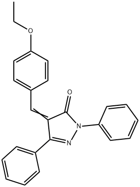 4-(4-ethoxybenzylidene)-2,5-diphenyl-2,4-dihydro-3H-pyrazol-3-one Struktur