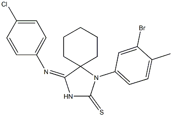 1-(3-bromo-4-methylphenyl)-4-[(4-chlorophenyl)imino]-1,3-diazaspiro[4.5]decane-2-thione Struktur