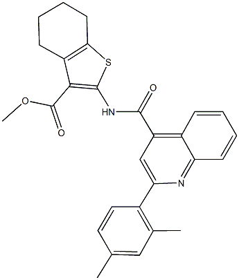 methyl 2-({[2-(2,4-dimethylphenyl)-4-quinolinyl]carbonyl}amino)-4,5,6,7-tetrahydro-1-benzothiophene-3-carboxylate Struktur