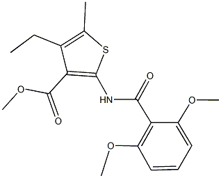 methyl 2-[(2,6-dimethoxybenzoyl)amino]-4-ethyl-5-methyl-3-thiophenecarboxylate Struktur