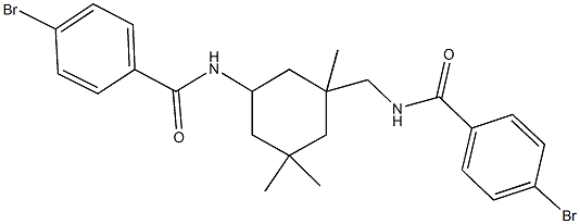 4-bromo-N-(3-{[(4-bromobenzoyl)amino]methyl}-3,5,5-trimethylcyclohexyl)benzamide Struktur