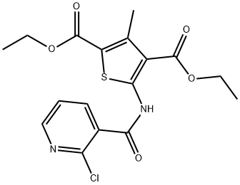 diethyl 5-{[(2-chloro-3-pyridinyl)carbonyl]amino}-3-methyl-2,4-thiophenedicarboxylate Struktur