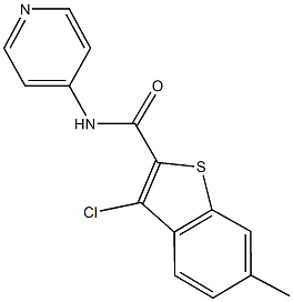 3-chloro-6-methyl-N-(4-pyridinyl)-1-benzothiophene-2-carboxamide Struktur