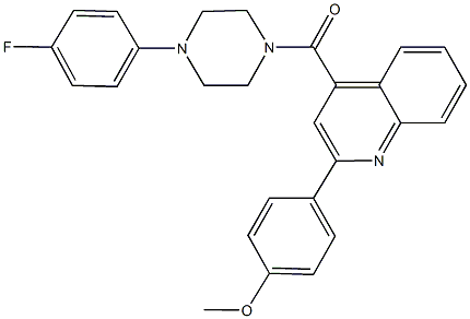 4-{[4-(4-fluorophenyl)-1-piperazinyl]carbonyl}-2-(4-methoxyphenyl)quinoline Struktur