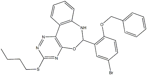 6-[2-(benzyloxy)-5-bromophenyl]-3-(butylsulfanyl)-6,7-dihydro[1,2,4]triazino[5,6-d][3,1]benzoxazepine Struktur