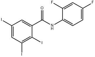 N-(2,4-difluorophenyl)-2,3,5-triiodobenzamide Struktur